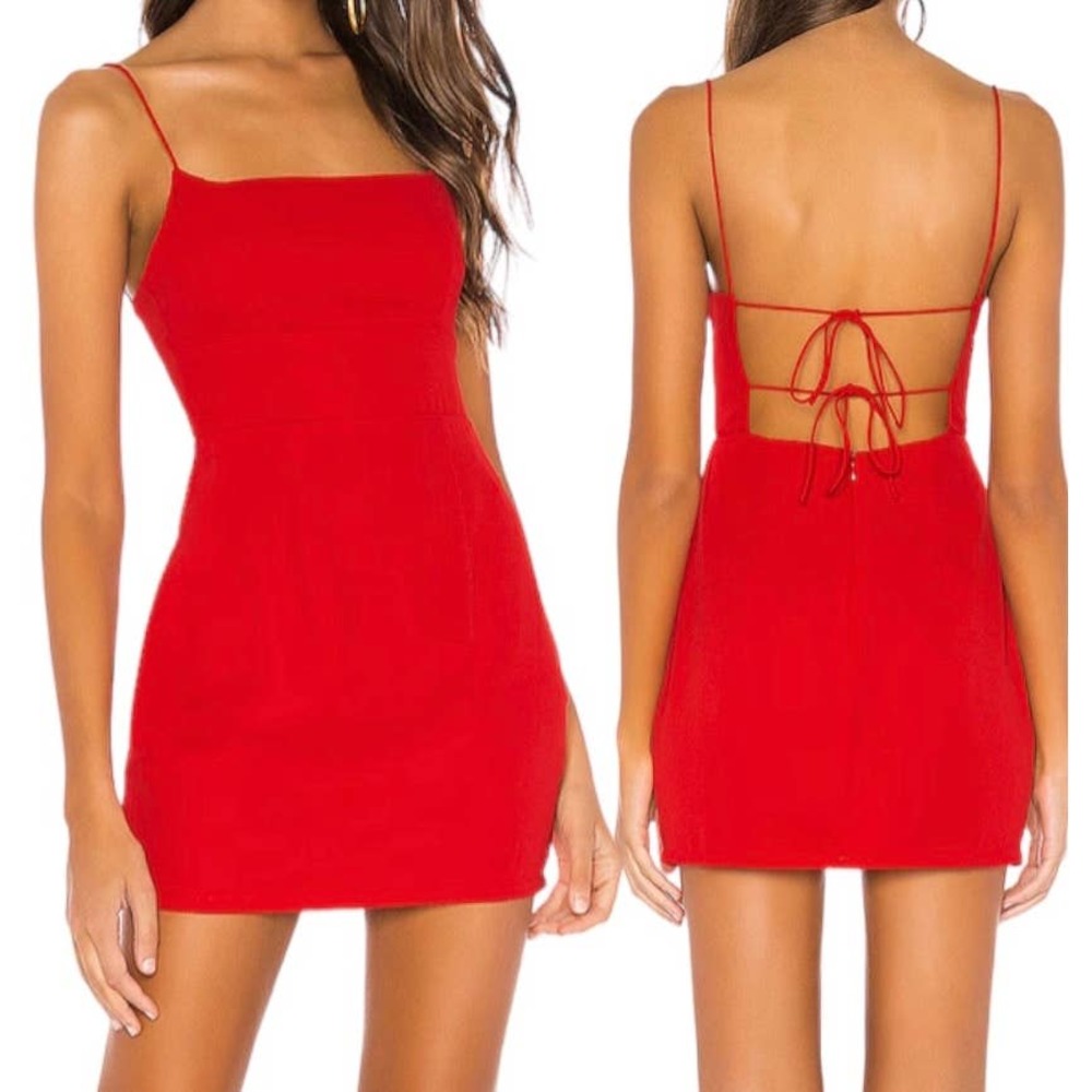Revolve Superdown Dixie Backless Red Mini Dress S… - image 1